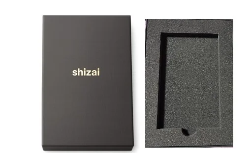 トレカ化粧箱 箔押し・ウレタン台座 shizai