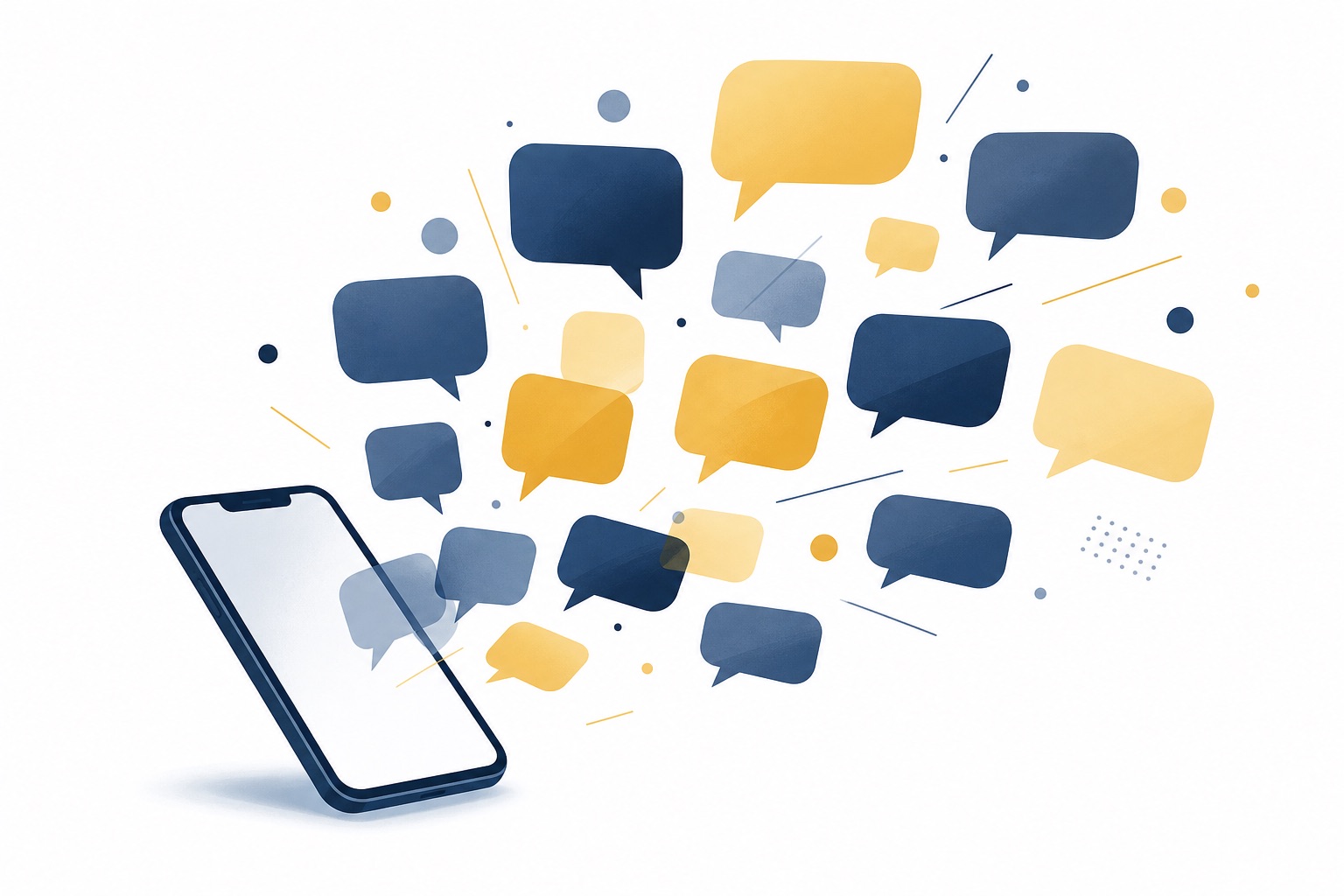 スマートフォンから賛否の吹き出しが飛び交うSNSの反応を象徴するイラスト